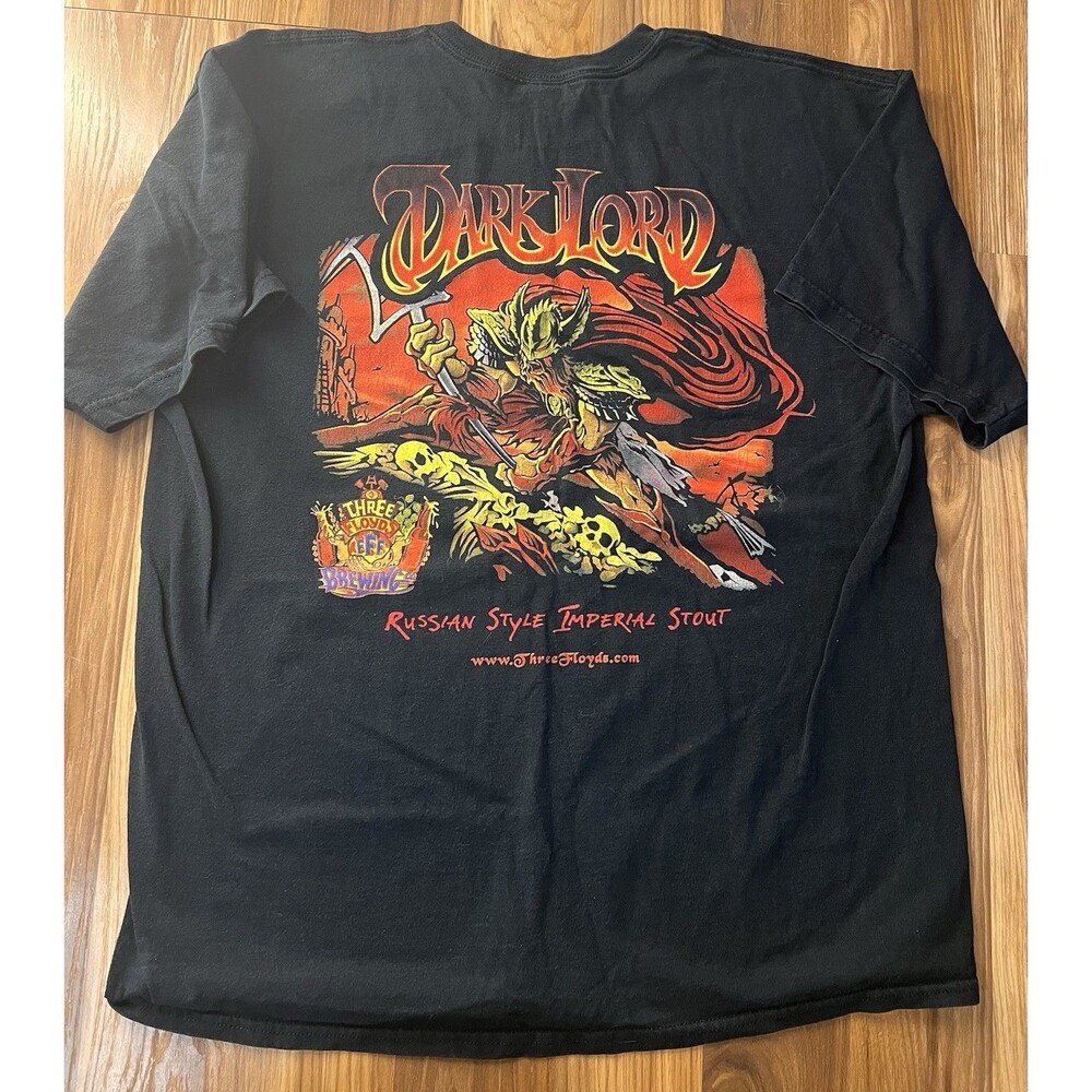 Three Floyd’s Brewing 2008 Dark Lord Russian Stout Graphic Beer T-Shirt XL
